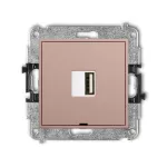 MINI Mechanizm ładowarki USB pojedynczej USB A, 10W max., 5V, 2A, bez pola opisowego łososiowy