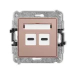 MINI Mechanizm ładowarki USB podwójnej 2xUSB C, 20W max. łososiowy