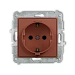 MINI Mechanizm gniazda pojedynczego z uziemieniem SCHUKO 2P+Z (przesłony torów prądowych) terakota