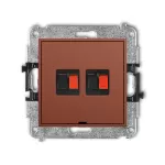 MINI Mechanizm gniazda głośnikowego podwójnego, bez pola opisowego terakota
