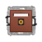MINI Mechanizm gniazda pojedynczego RCA (typu cinch - żółty, pozłacany) terakota