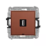 MINI Mechanizm gniazda pojedynczego USB A-A 2.0, bez pola opisowego terakota