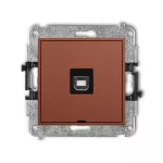 MINI Mechanizm gniazda pojedynczego USB A-B 2.0, bez pola opisowego terakota