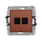 MINI Mechanizm gniazda podwójnego 2xUSB C-C, bez pola opisowego terakota