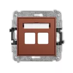 MINI Mechanizm gniazda multimedialnego podwójnego bez modułu (standard Keystone) terakota