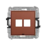 MINI Mechanizm gniazda multimedialnego podwójnego bez modułu, bez pola opisowego (standard Keystone) terakota