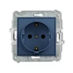 MINI Mechanizm gniazda pojedynczego z uziemieniem SCHUKO 2P+Z (przesłony torów prądowych) navy blue