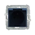 MINI Mechanizm gniazda bryzgoszczelnego z uziemieniem 2P+Z (klapka dymna, przesłony torów prądowych) navy blue