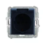 MINI Mechanizm gniazda bryzgoszczelnego z uziemieniem SCHUKO 2P+Z (klapka dymna, przesłony torów prądowych) navy blue