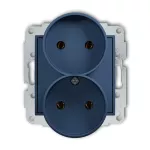MINI Mechanizm gniazda podwójnego do ramki bez uziemienia 2x2P (bez przesłon torów prądowych) navy blue