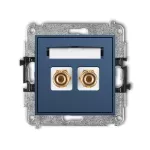 MINI Mechanizm gniazda głośnikowego pojedynczego (typu banan - czerwony i czarny, pozłacany, 4 mm2, do lutowania) navy blue