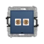 MINI Mechanizm gniazda głośnikowego pojedynczego, bez pola opisowego (typu banan - czerwony i czarny, pozłacany, 4 mm2, do lutowania) navy blue