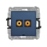 MINI Mechanizm gniazda głośnikowego pojedynczego, bez pola opisowego (typu banan - czerwony i czarny, pozłacany, 4 mm2, skręcany) navy blue