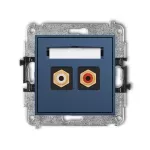 MINI Mechanizm gniazda podwójnego RCA (typu cinch - biały i czerwony, pozłacany) navy blue