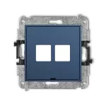 MINI Mechanizm gniazda multimedialnego podwójnego bez modułu, bez pola opisowego (standard Keystone) navy blue