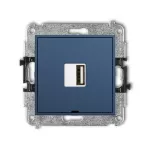 MINI Mechanizm ładowarki USB pojedynczej USB A, 10W max., 5V, 2A, bez pola opisowego navy blue