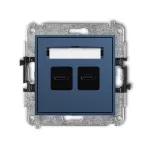 MINI Mechanizm ładowarki USB podwójnej 2xUSB C, 20W max. navy blue