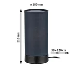 PAULMANN Pia lampka stołowa max.1x25W E14 Czarny-mat/ Szary 230V