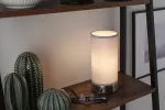 PAULMANN Pia lampka stołowa max.1x25W E14 Biały/ Żelazo szczotkowane 230V