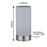 PAULMANN Pia lampka stołowa max.1x25W E14 Biały/ Żelazo szczotkowane 230V