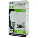 Filament Golf Ball S14 E27 0,3W 2700K 50lm 3V
