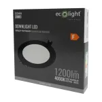 DOWNLIGHT P/T OKRĄG 12W 4000K CZARNY DL-1 1200lm IP20