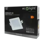 DOWNLIGHT P/T KWADRAT 6W 4000K BIAŁY DL-1 660lm IP20