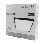 PLAFON 2xE27 N/T KWADRAT CZARNY IP20