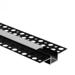 Profil GP02 podtynkowy czarny +klosz mleczny 2m