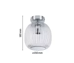 Lampa sufitowa łazienkowa RUYA E14 max.20W IP44 230V chrom / szkło
