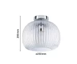 Lampa sufitowa łazienkowa RUYA E27 max.60W IP44 230V chrom / szkło