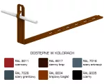 Uchwyt dach.regul.pros.Z-zag. L=420mm, Hd=90mm /LA/ TYP AN-20K/LA/-N