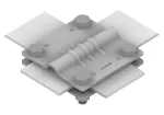 Złącze krzyżowe 4-śrubowe M8 B=50mm (stal ocynkowana ogniowo) AN-03A/OG/-1