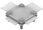 Złącze krzyżowe 4-śrubowe M8 B=50mm (stal ocynkowana ogniowo) AN-03C/OG/