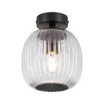 Lampa sufitowa łazienkowa RUYA E14 max.20W IP44 230V czarny matowy / szkło