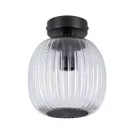 Lampa sufitowa łazienkowa RUYA E14 max.20W IP44 230V czarny matowy / szkło