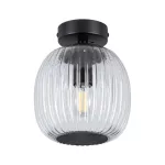 Lampa sufitowa łazienkowa RUYA E14 max.20W IP44 230V czarny matowy / szkło