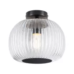 Lampa sufitowa łazienkowa RUYA E27 max.60W IP44 230V czarny matowy / szkło