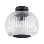 Lampa sufitowa łazienkowa RUYA E27 max.60W IP44 230V czarny matowy / szkło