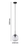 Lampa wisząca łazienkowa RUYA E14 max.20W IP44 230V czarny matowy / szkło