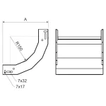NSO 90X100X500 F - wznoszący się łuk 90° (1 szt.)