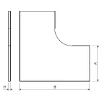 NVO 90X125 F - pokrywa łuku 90° (1 szt.)
