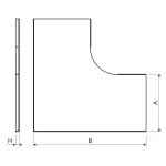 VO 90X100 F - pokrywa łuku 90° (1 szt.)
