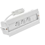 SIMON 480 TS48-630E30BK0-33 Spinner 3 gn. typ E + ładow. USB A+C i płytka dla 2 złączy RJ45 keystone; złącze 10 cm przewód; biały