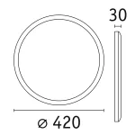 Plafoniera ATRIA SHINE LED Backlight z czujnikiem 22W okrągła 420mm 2300lm 4000K IP44 230V biały / tworzywo sztuczne