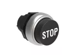 LPCB2132 Plastikowy przycisk Ø22mm serii Platinum, wystający, samoczynny powrót, z symbolem, STOP / Czarny