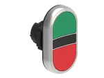 LPCB7113 Plastikowy przycisk Ø22mm serii Platinum, podwójny, samoczynny powrót, oba kryte. Zielony -Czerwony