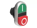 LPCB7223 Plastikowy przycisk Ø22mm serii Platinum, podwójny, samoczynny powrót, 1 kryty i 1 wystający. Zielony -Czerwony / I - 0