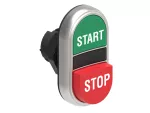 LPCB7233 Plastikowy przycisk Ø22mm serii Platinum, podwójny, samoczynny powrót, 1 kryty i 1 wystający. Zielony -Czerwony / START - STOP