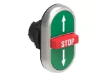 LPCB7355 Plastikowy przycisk Ø22mm serii Platinum, potrójny, samoczynny powrót, 2 zewnętrzne kryte i 1 środkowy wystający, ↑ - STOP - ↓